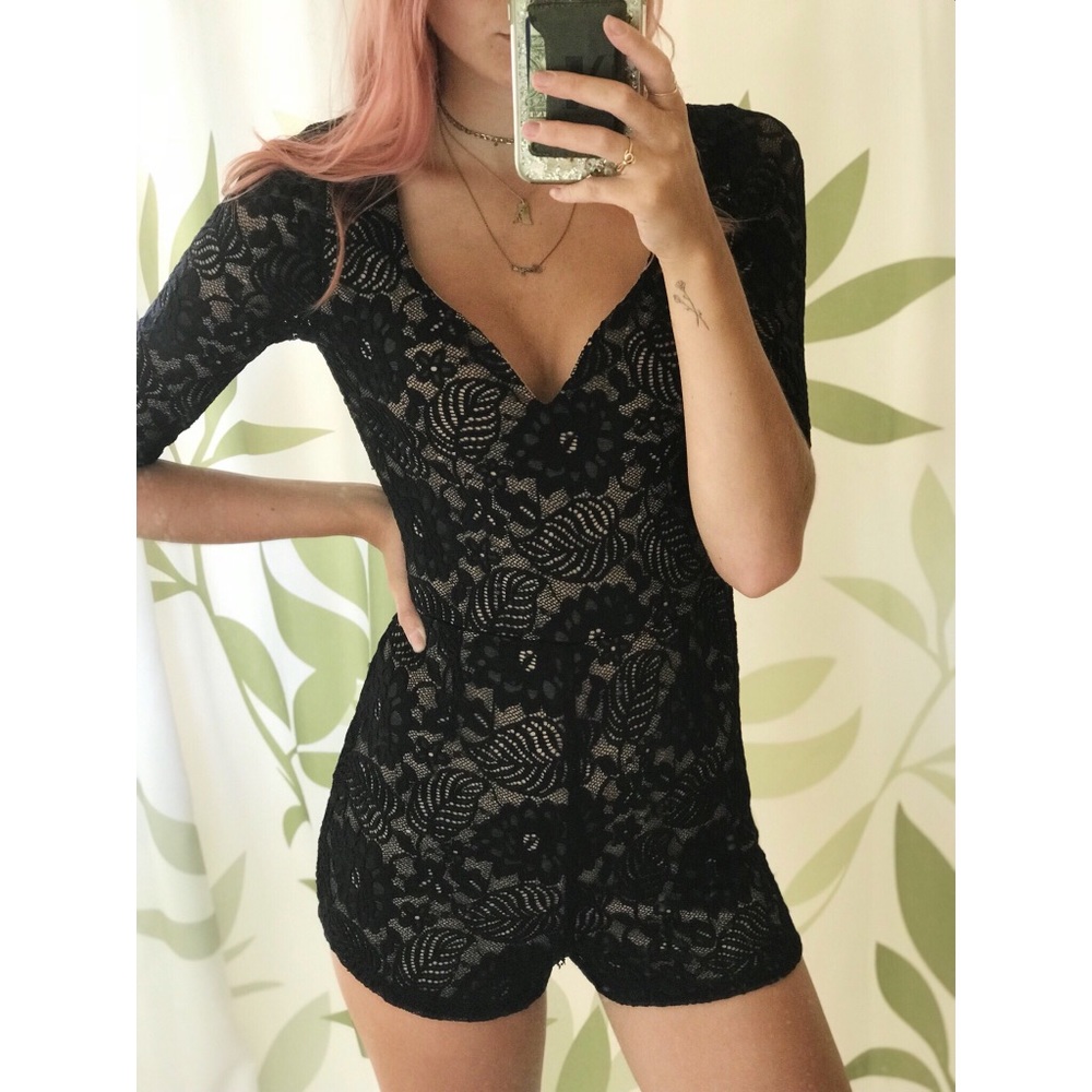 Black Lace Romper